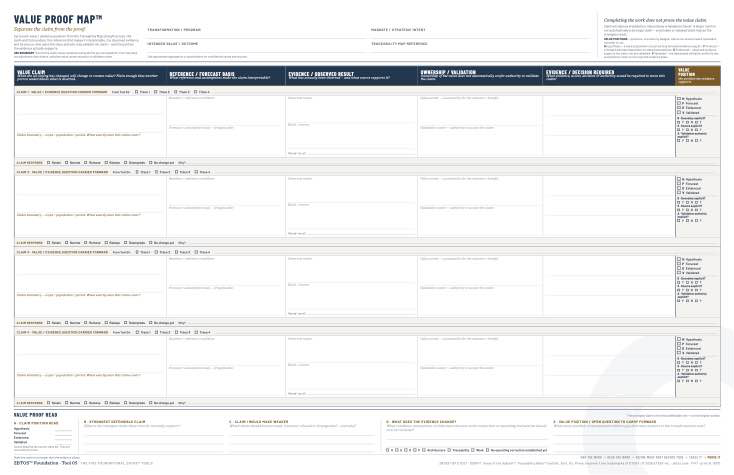 Value Proof Map&trade; working sheet
